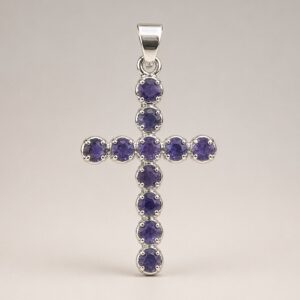 Indian Devotional Pendant - Silver Plated (45cm Chain)- Ionite Crucifix