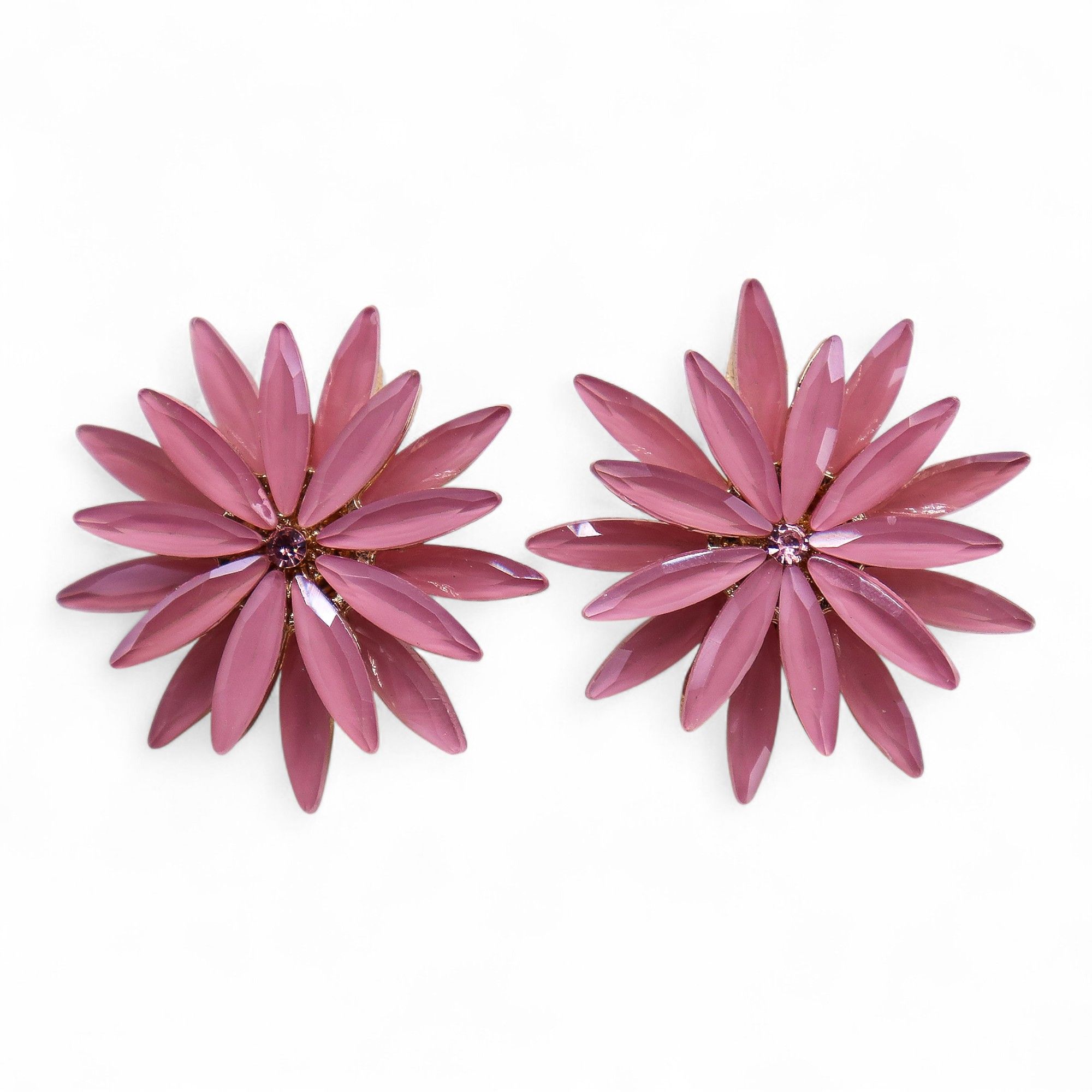 Soft Pink - Vintage Glass - Flowers - Earrings - Image 6