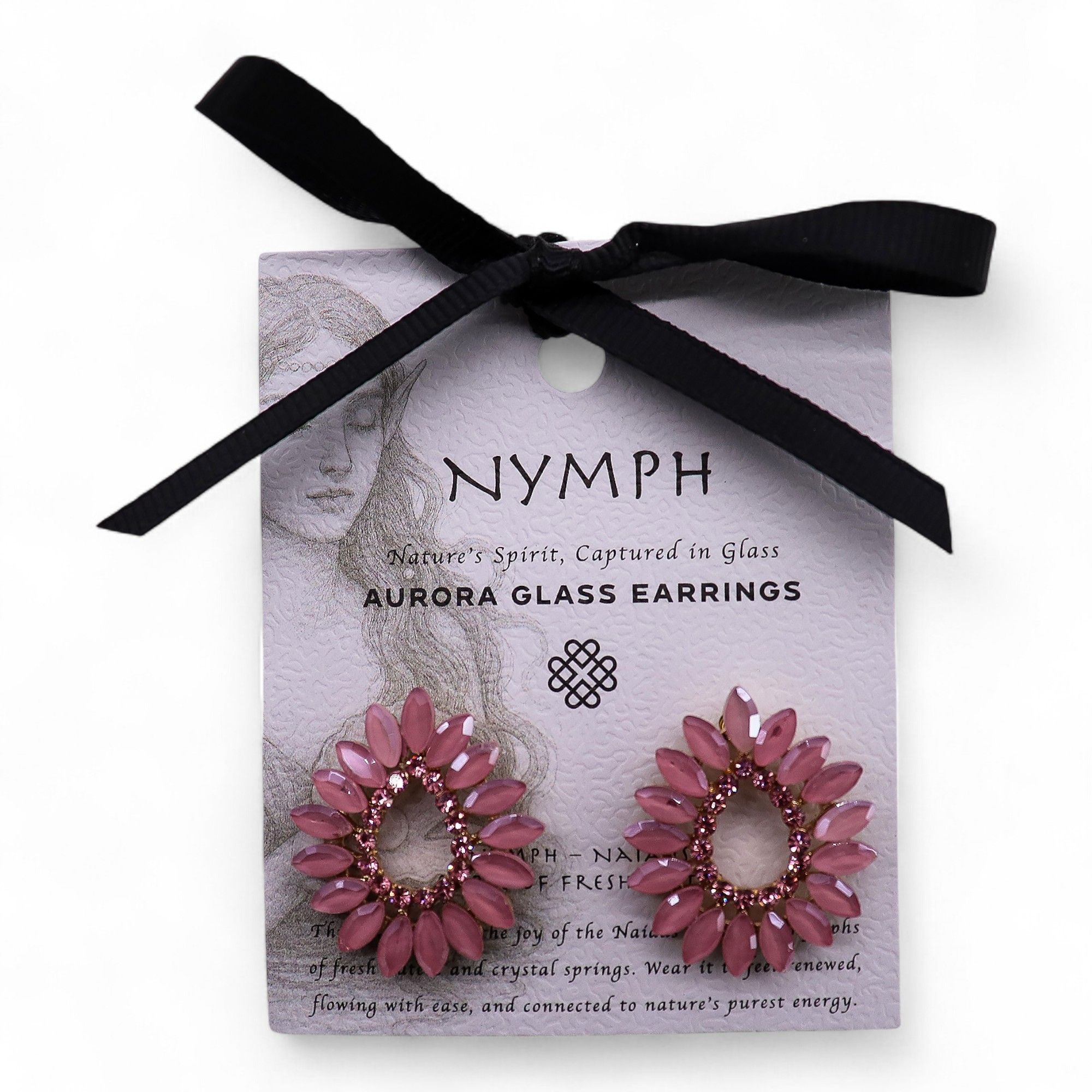 Soft Pink - Vintage Glass - Loop - Earrings - Image 6