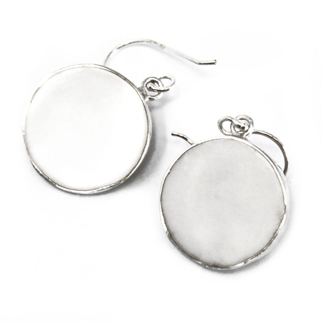 Tree of Life Silver Earrings 15mm - Mother of Pearl - Image 3