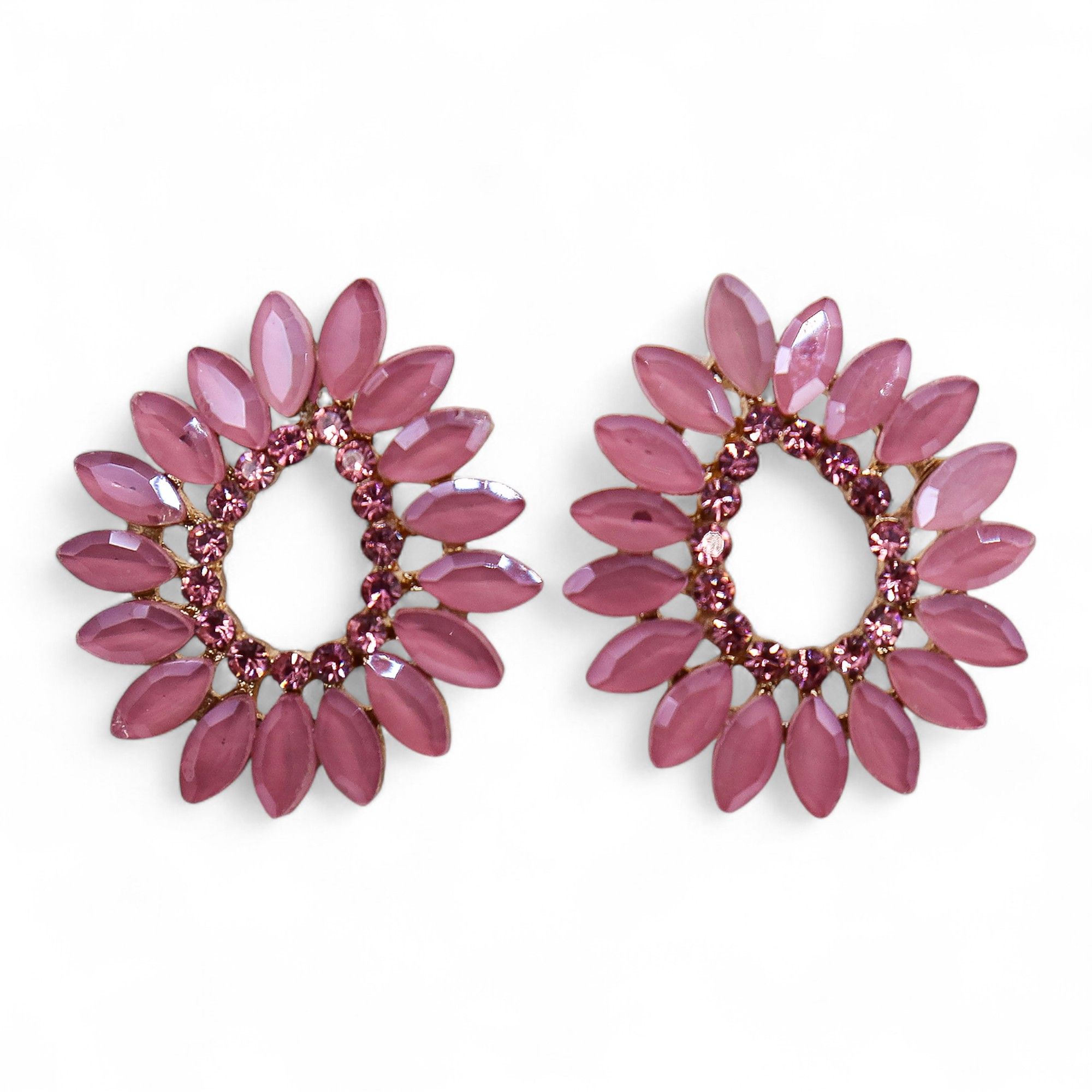 Soft Pink - Vintage Glass - Loop - Earrings - Image 5