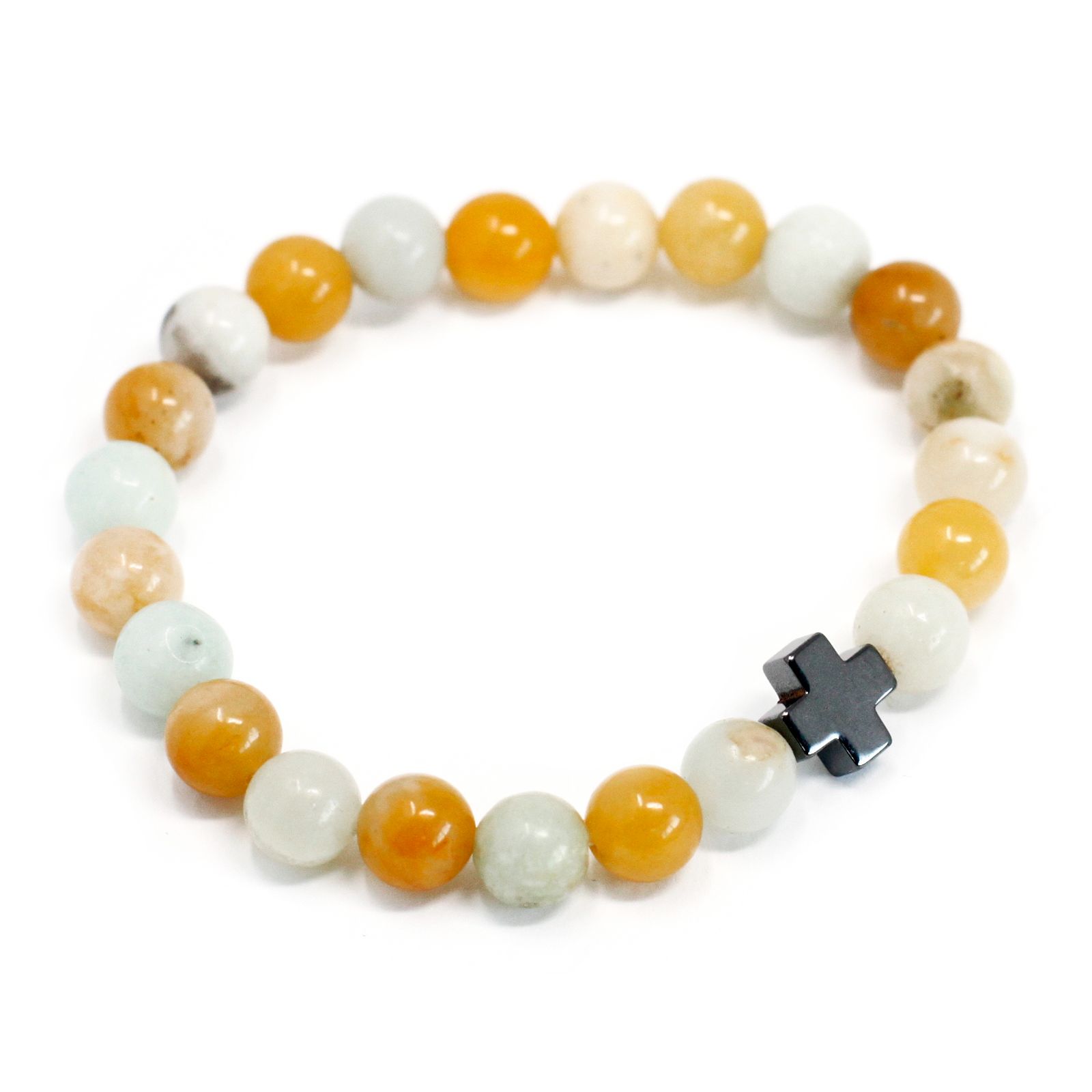 Set of 2 Gemstones Friendship Bracelets - Loyalty - Amazonite & Yellow Jasper - Image 6