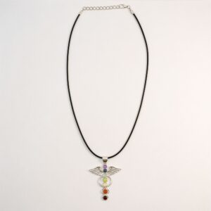 Indian Devotional Pendant - Silver Plated (45cm Cord)- Angel Chakra