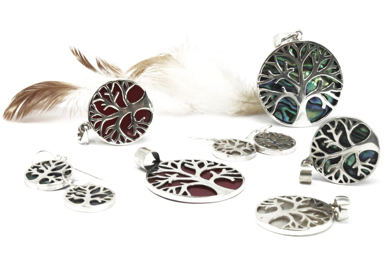 Tree of Life Silver Pendant 22mm - Mother of Pearl - Image 5