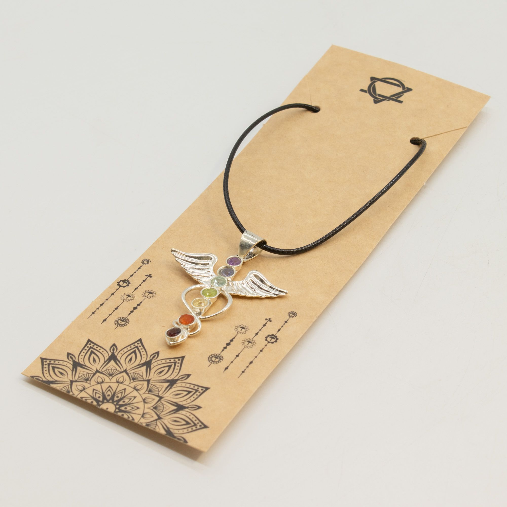 Indian Devotional Pendant - Silver Plated (45cm Cord)- Angel Chakra - Image 5