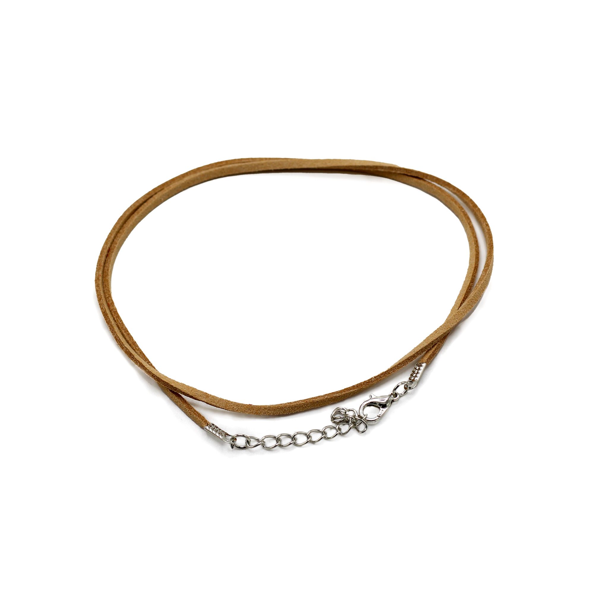 Faux Leather Pendant Cord - 2.5mm x 55cm - Tan A120 - Image 2