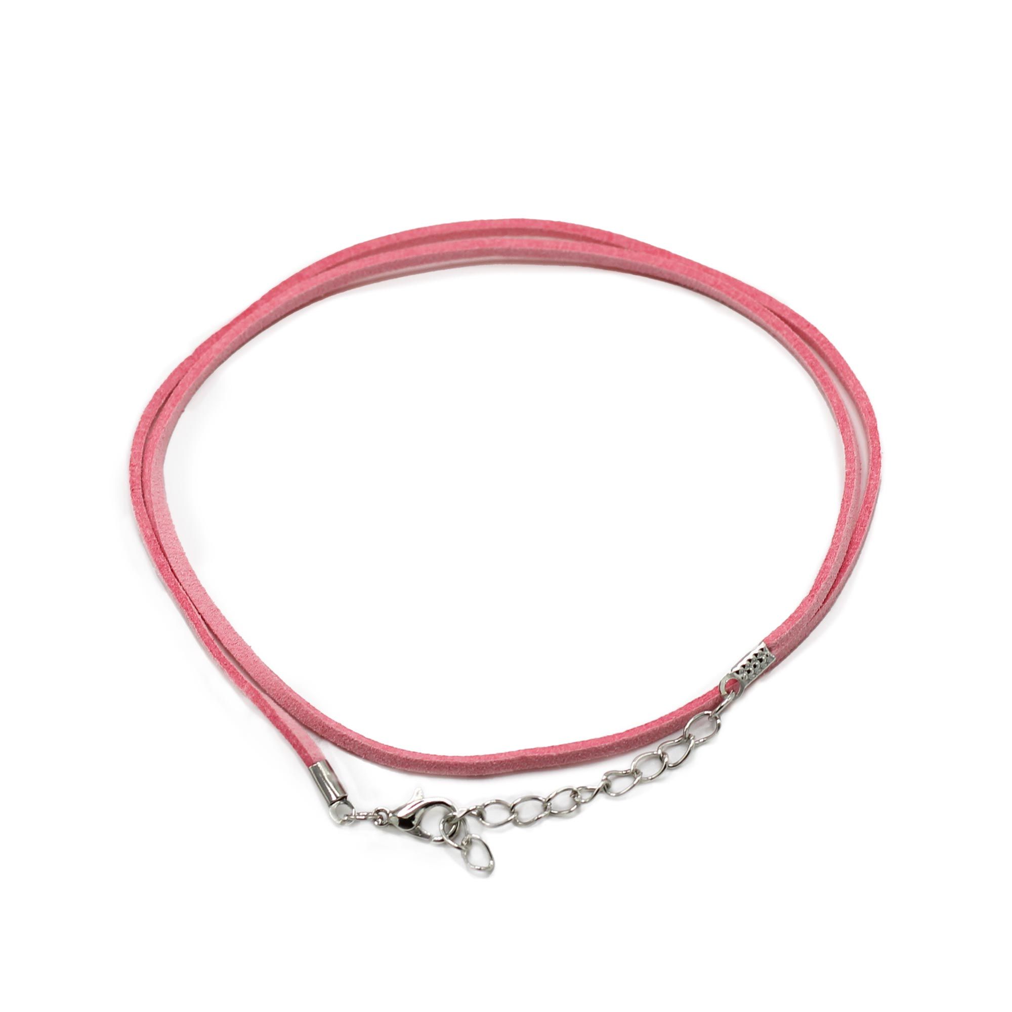 Faux Leather Pendant Cord - 2.5mm x 55cm - Pink A064 - Image 2