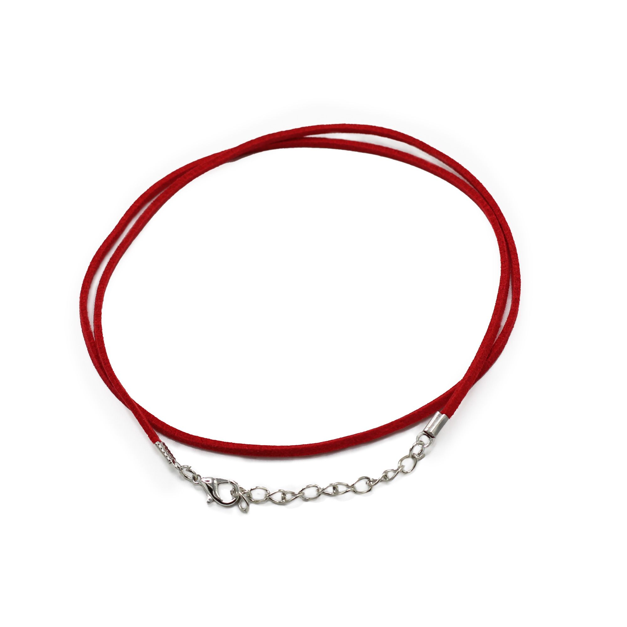 Faux Leather Pendant Cord - 2.5mm x 55cm - Red A056 - Image 2