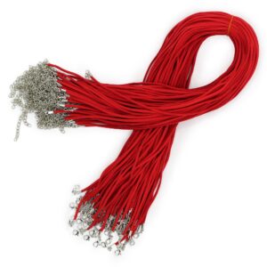 Faux Leather Pendant Cord - 2.5mm x 55cm - Red A056
