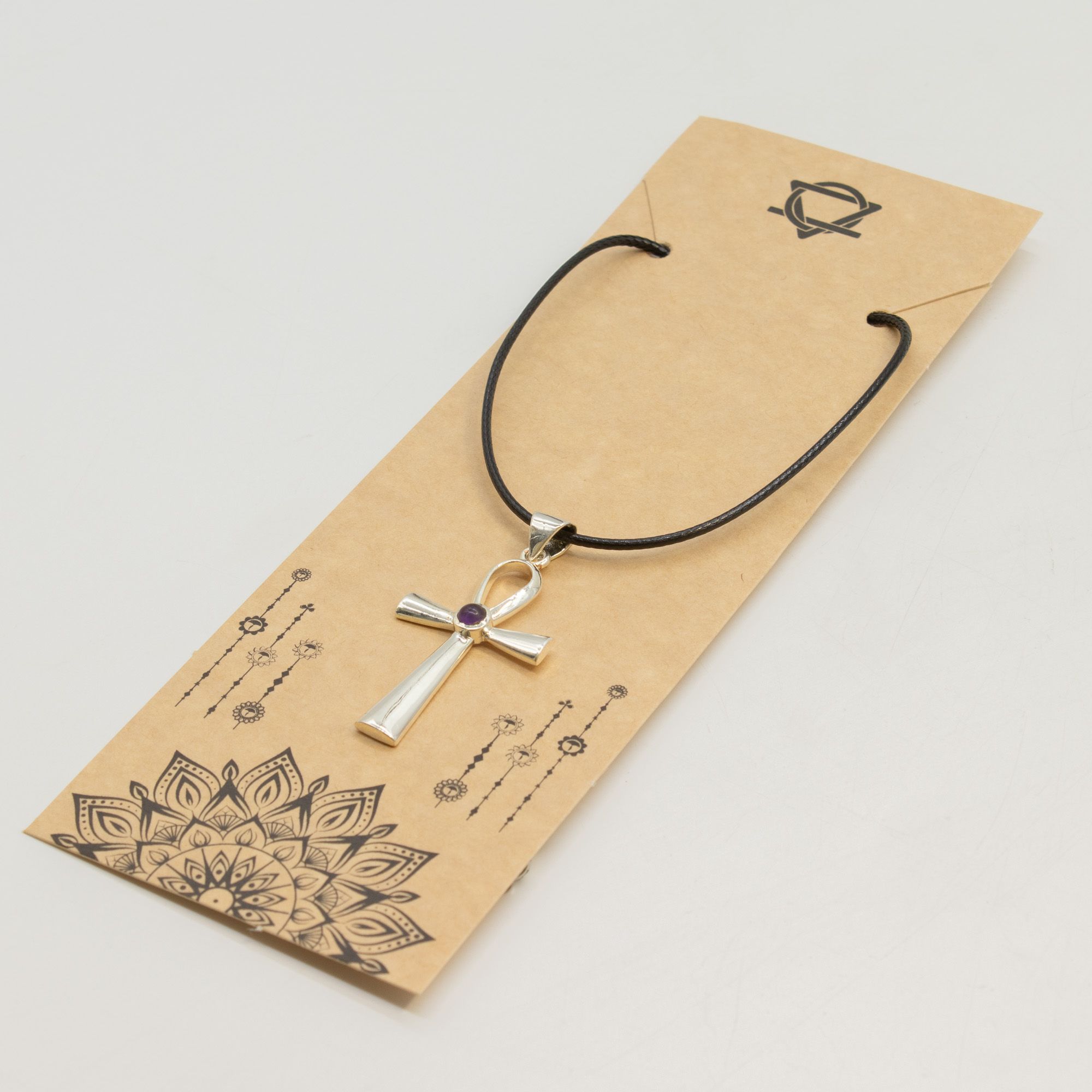 Indian Devotional Pendant - Silver Plated (45cm Cord)- Ankh Symbol of Eternal Life - Image 5