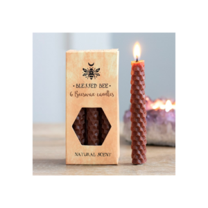 Set of 6 Brown Beeswax Spell Candles