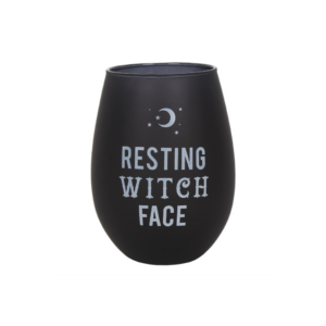 Resting Witch Face Stemless Wine Glass