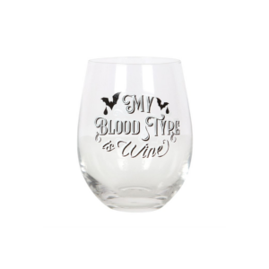 My Blood Type is Wine Stemless Wine Glass