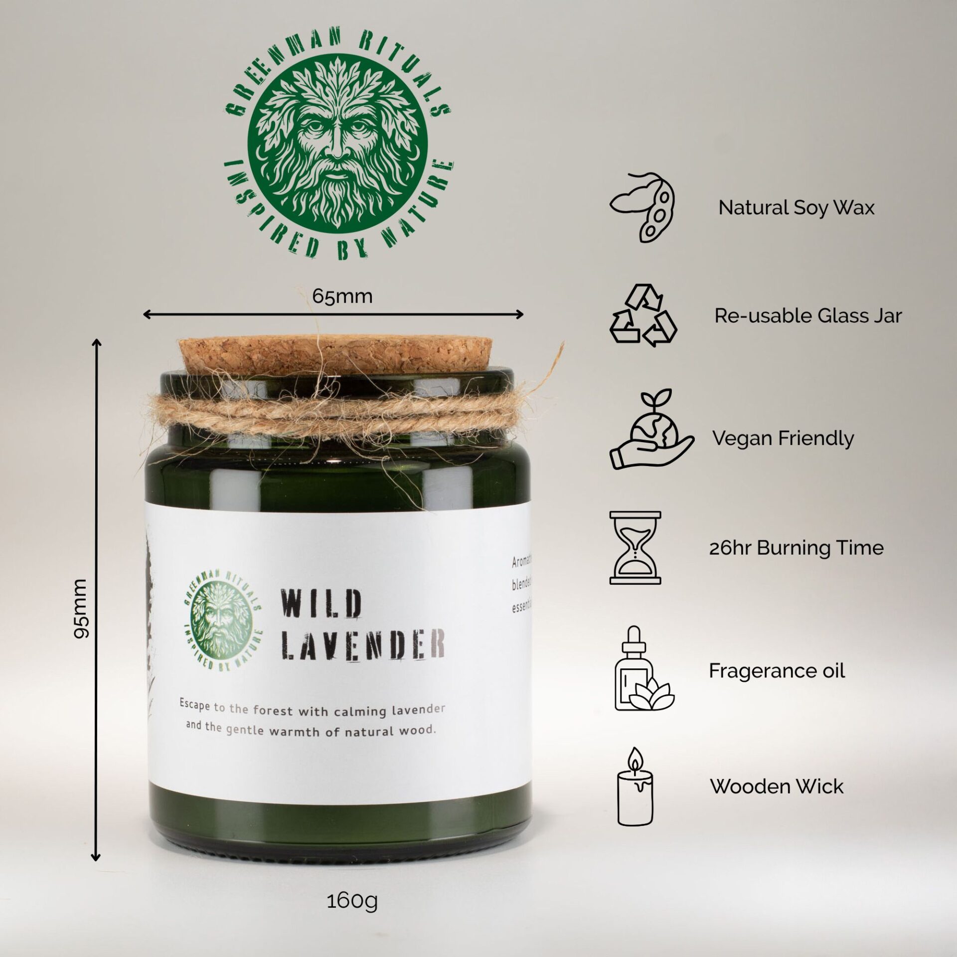 Greenman Woodwick Soy Candle - Leaves & Linen - Image 8