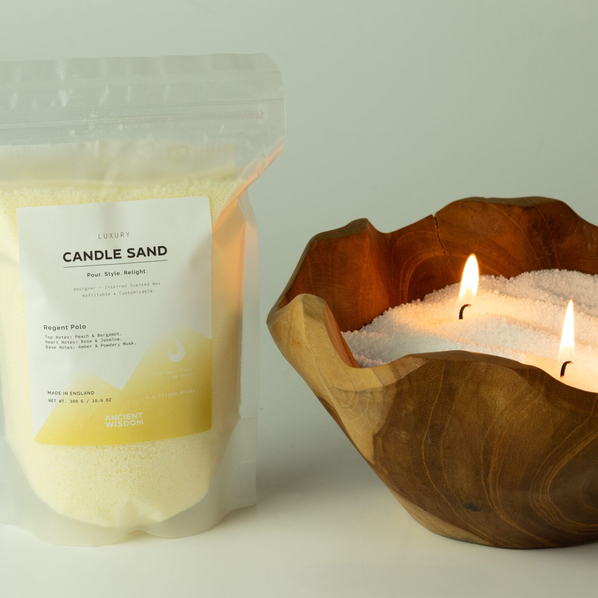 Fragranced Candle Sand - Warm Honey - Blush Bloom - 300g - Image 8