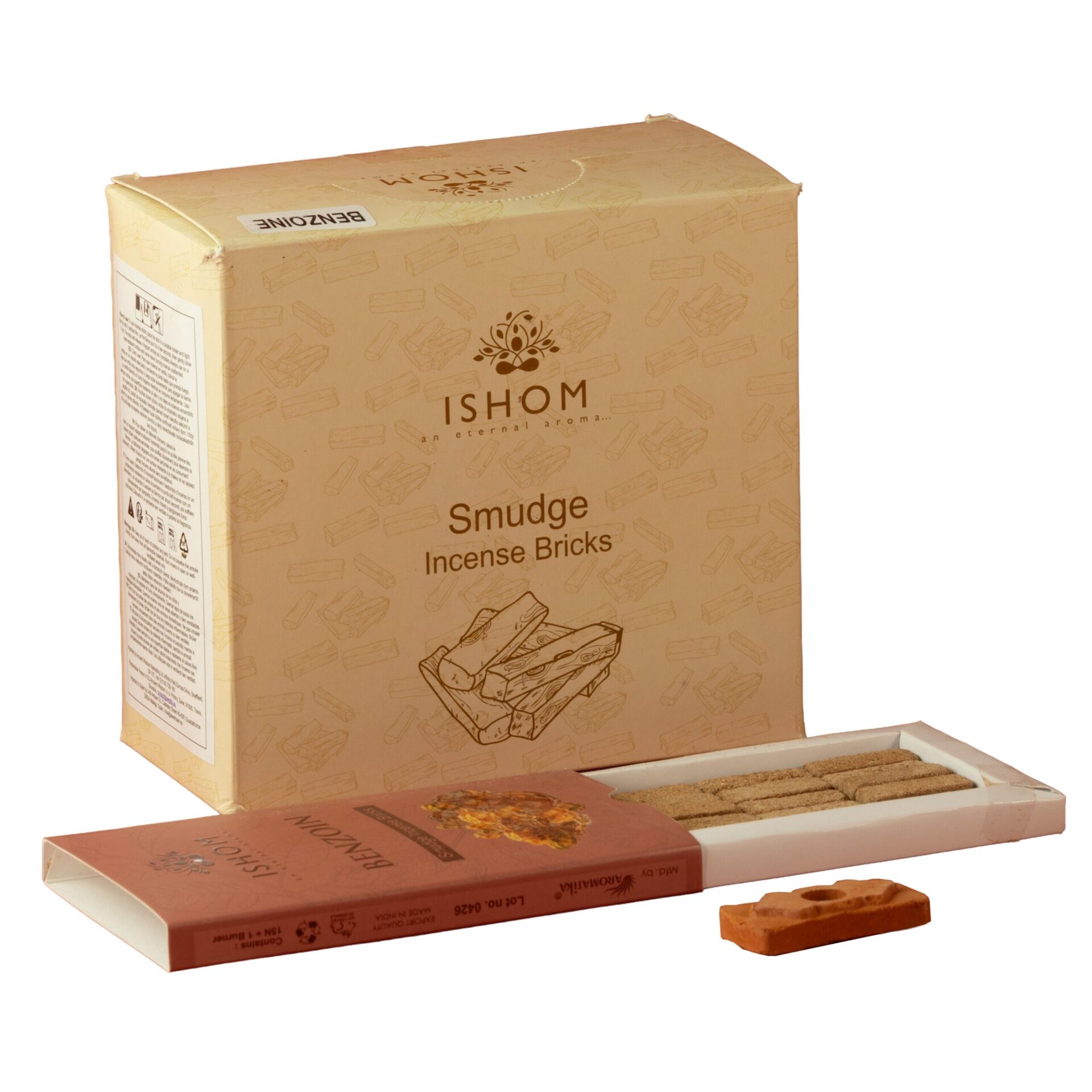 Pack of 15 Natural Incense Smudge Bricks and Burner - Benzion - Image 3