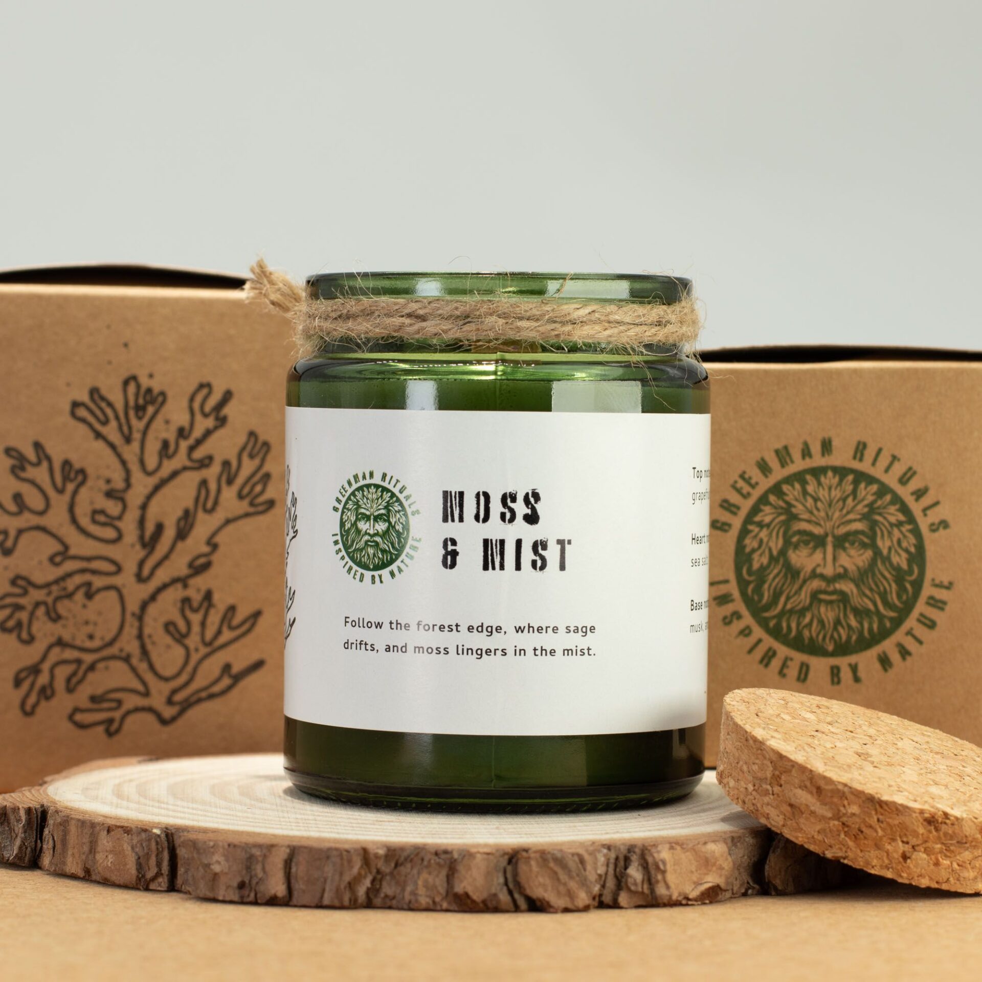 Greenman Woodwick Soy Candle - Moss & Mist - Image 5