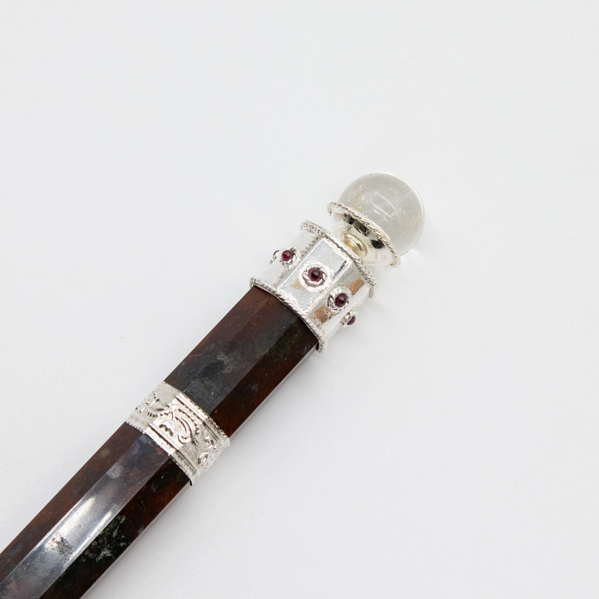 Bloodroot Soverign Wand -Extra Long Fancy Jasper Magic- Crystal Ball top - 26cm - Image 7