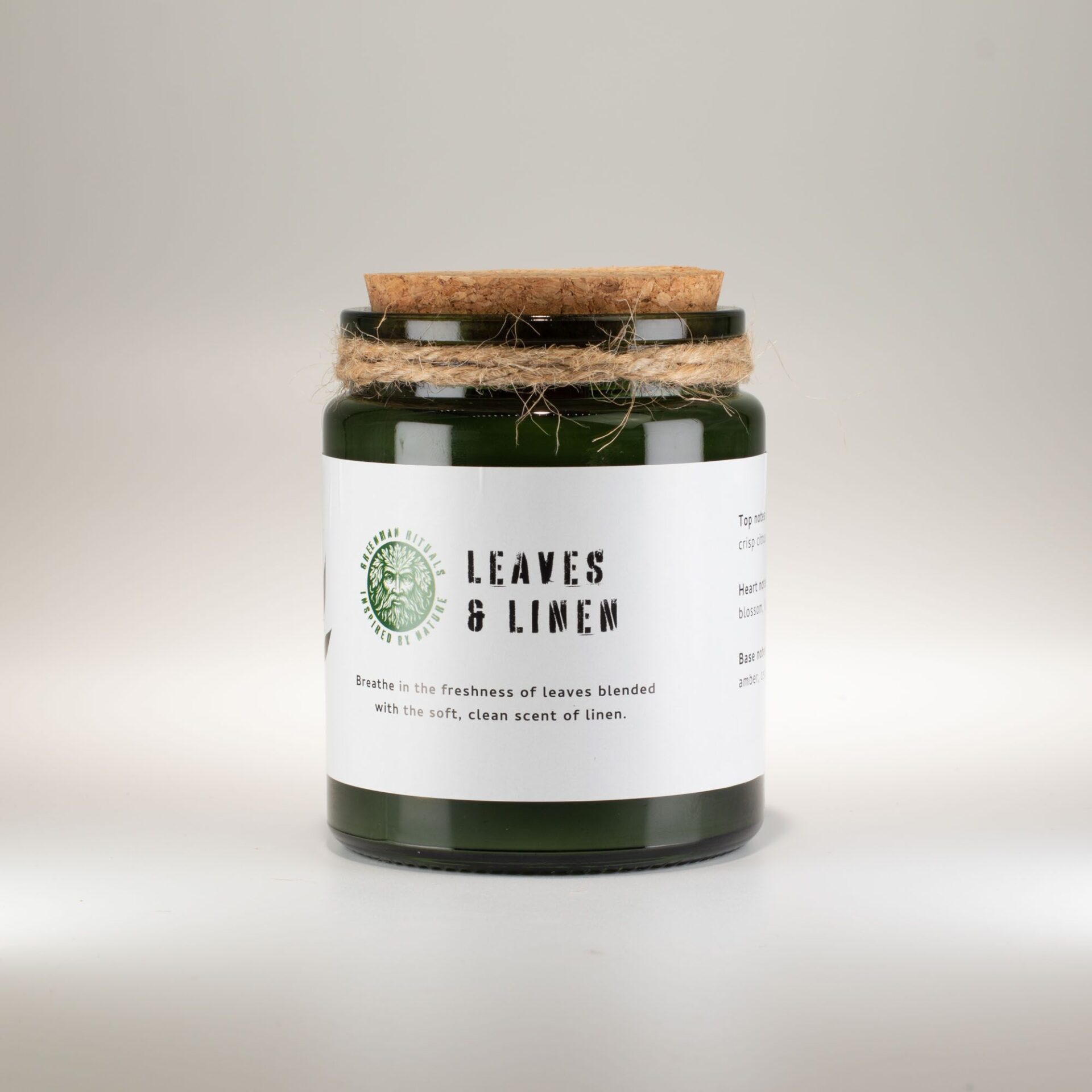 Greenman Woodwick Soy Candle - Leaves & Linen - Image 3