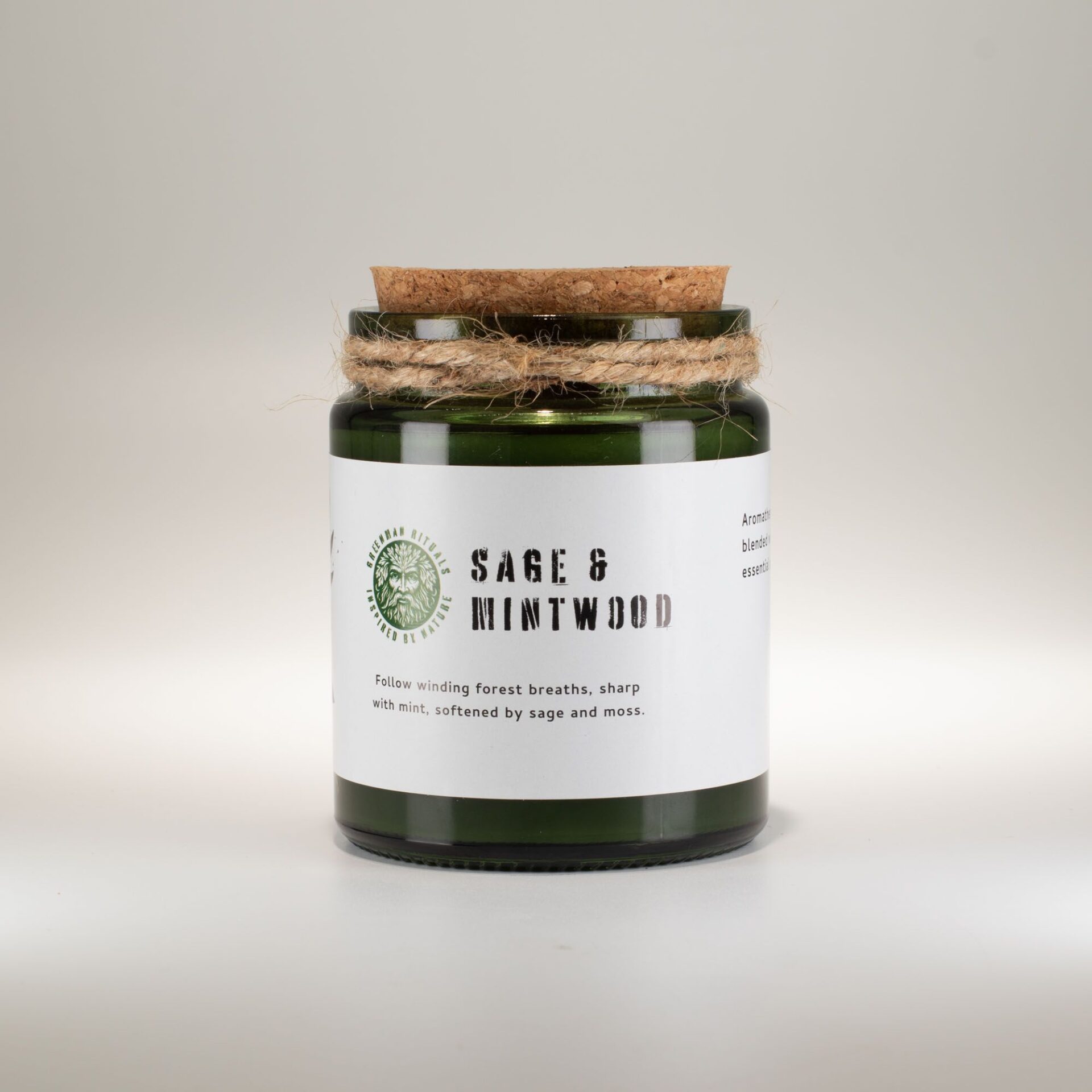 Greenman Woodwick Soy Candle - Sage & Mintwood - Image 4