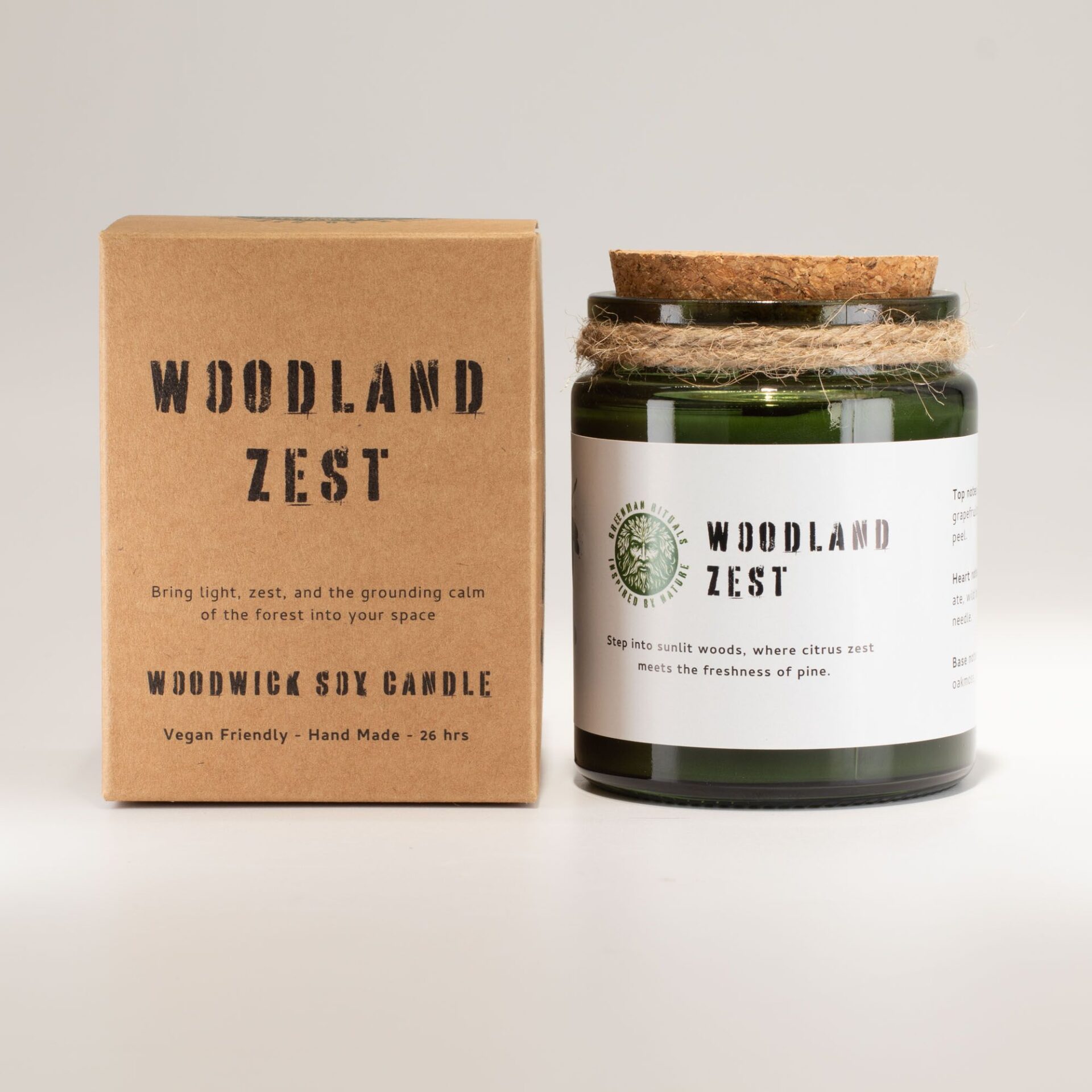 Greenman Woodwick Soy Candle - Woodland Zest - Image 3