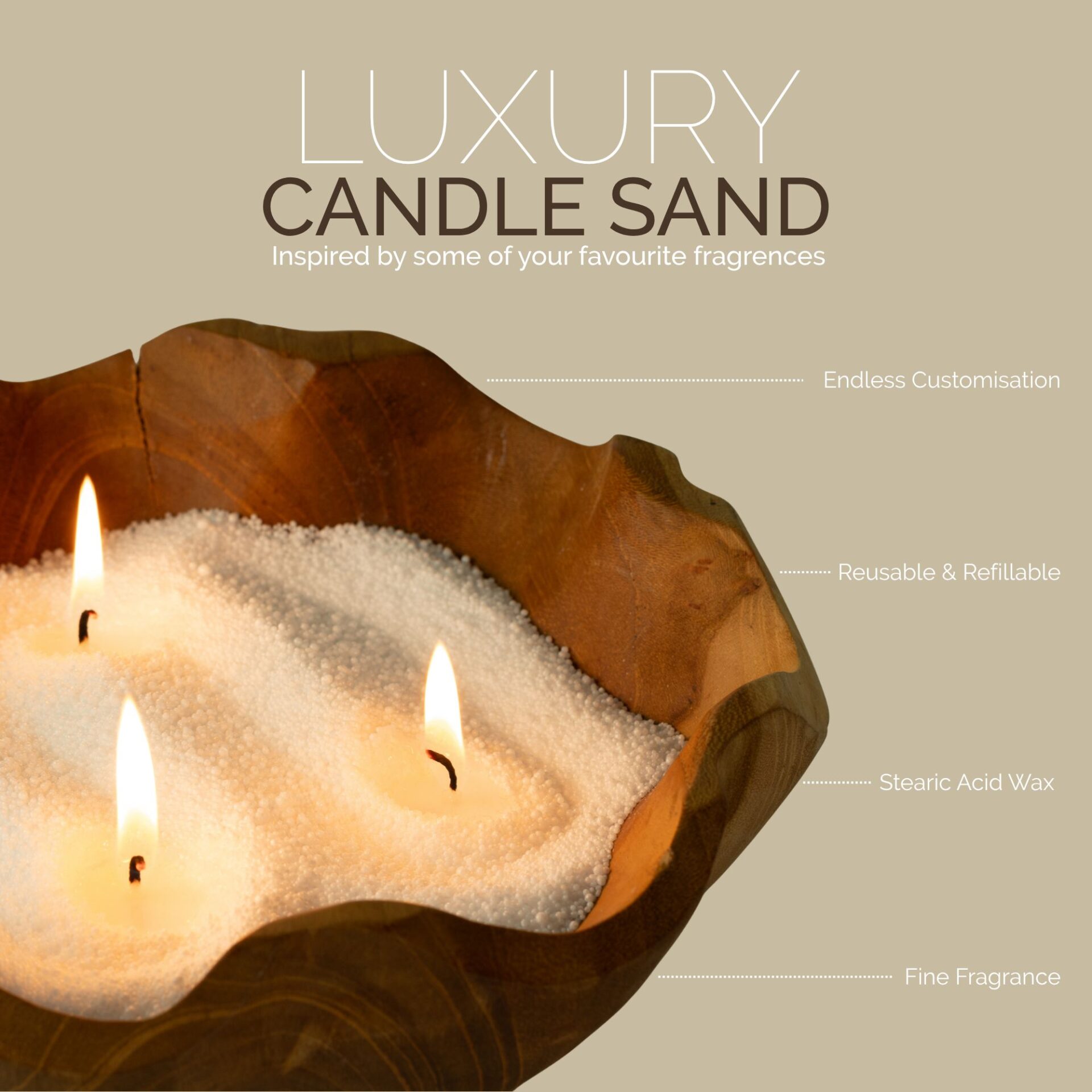 Fragranced Candle Sand - Warm Honey - Blush Bloom - 300g - Image 11