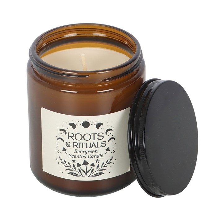 Roots & Rituals Evergreen Amber Glass Candle - Image 3