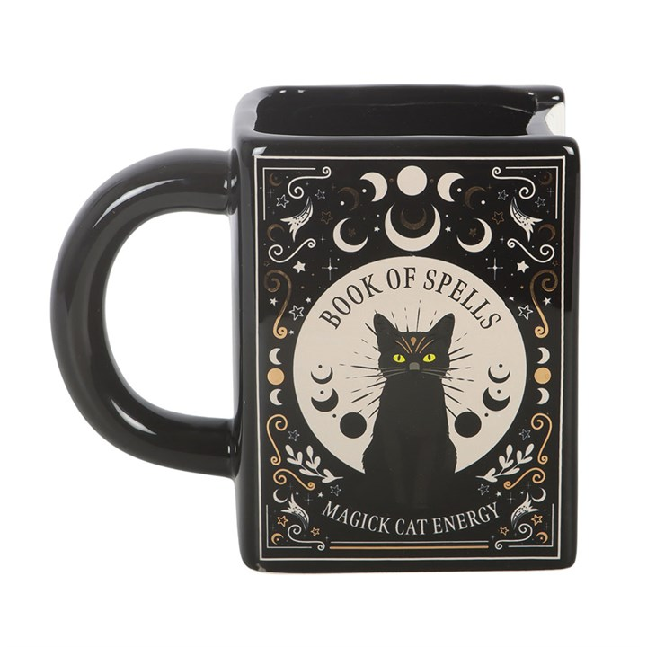 Black Cat Magick Book of Spells Book Shaped Mug - Image 4