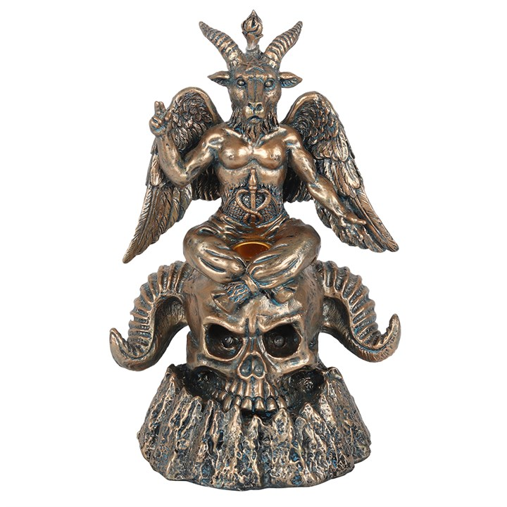 Gold Baphomet LED Backflow Incense Burner - Image 2