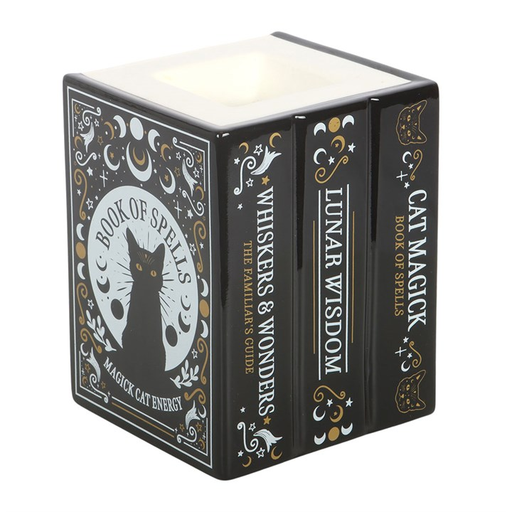Black Cat Book of Spells Oil Burner and Wax Warmer - Image 2