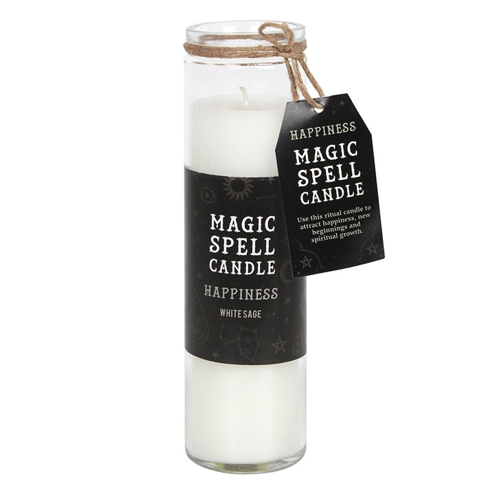 Happiness White Sage Magic Spell Tube Candle - Image 2
