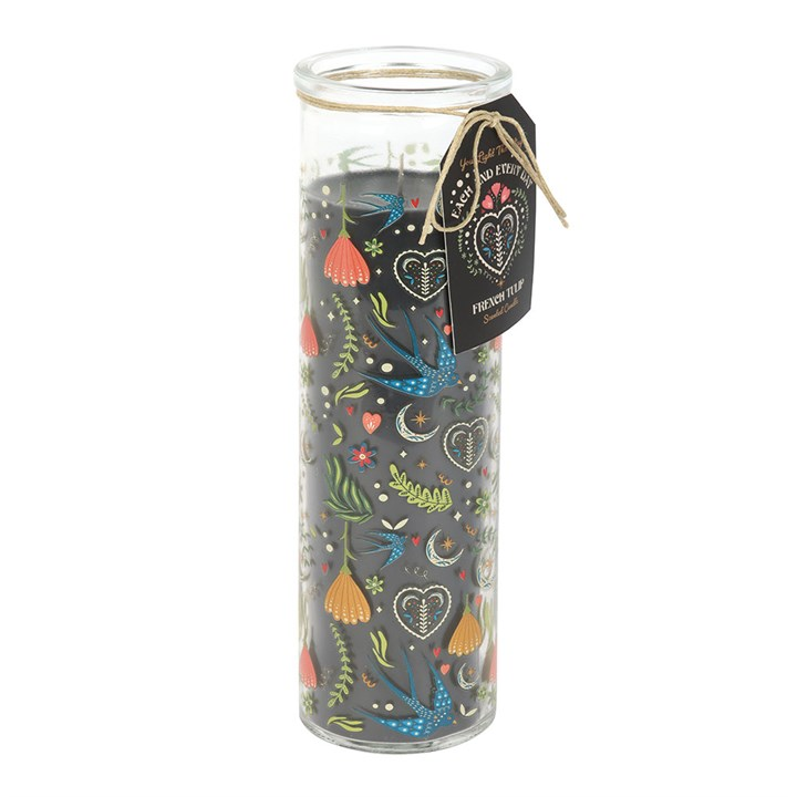 Midnight Bloom Print French Tulip Tube Candle - Image 2