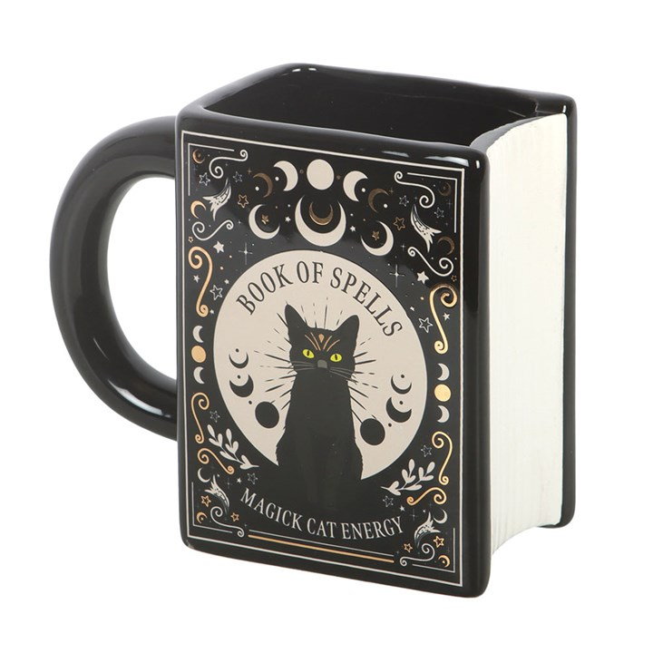 Black Cat Magick Book of Spells Book Shaped Mug - Image 2