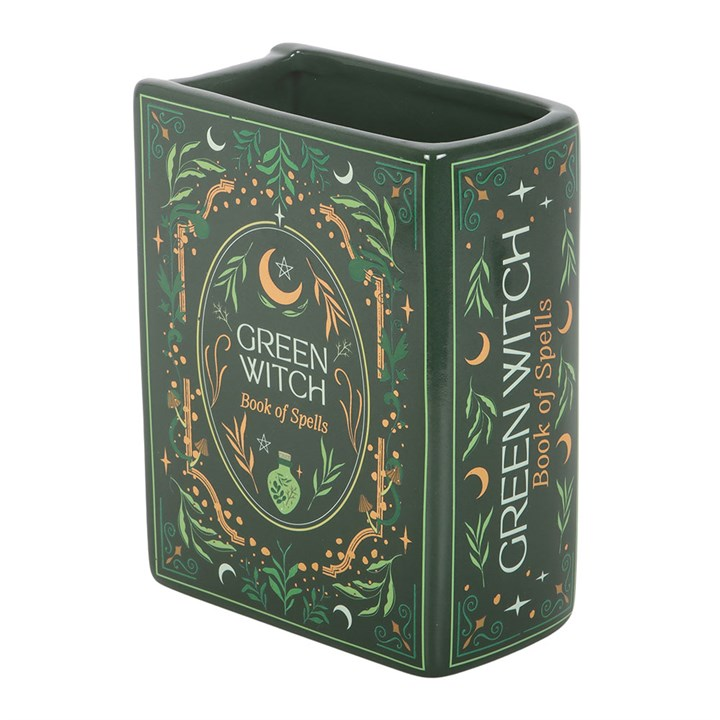 Green Witch Book Shaped Vase - Image 4