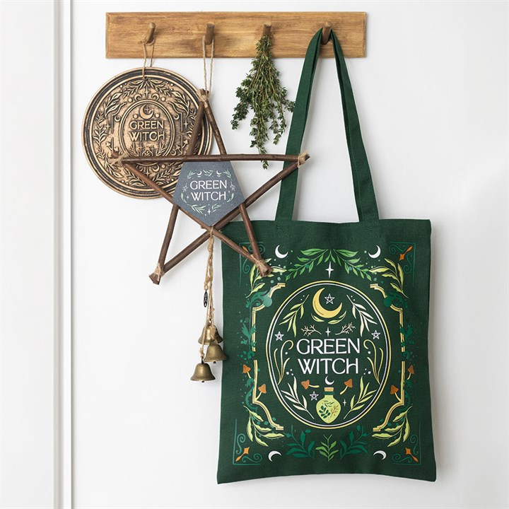 Green Witch Tote Bag - Image 5