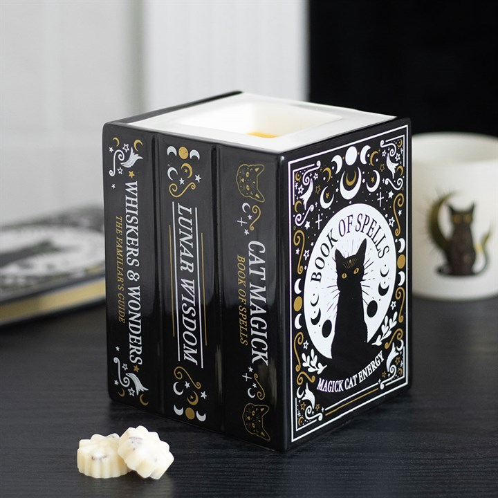 Black Cat Book of Spells Oil Burner and Wax Warmer