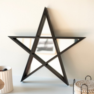 Black Framed Pentagram Mirror