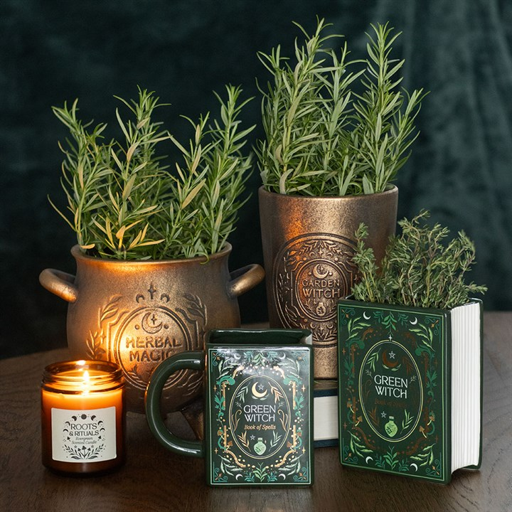 Green Witch Book Shaped Vase - Image 5