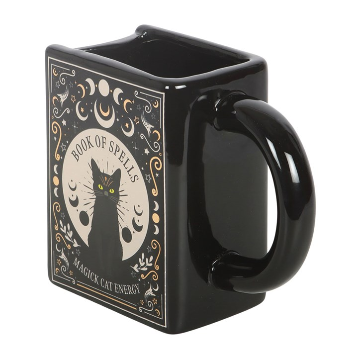 Black Cat Magick Book of Spells Book Shaped Mug - Image 3