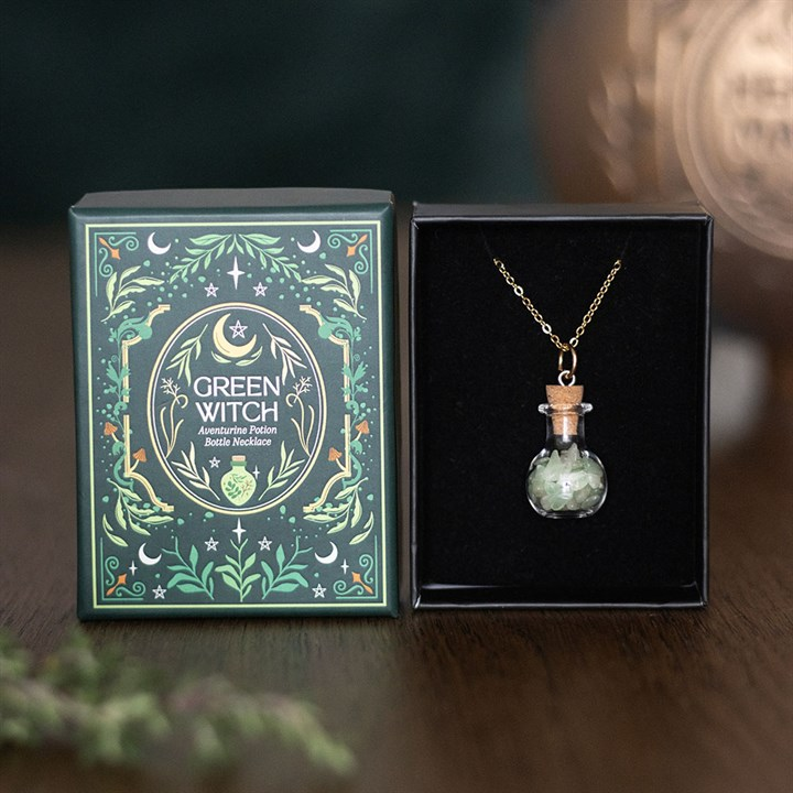 Green Witch Aventurine Potion Bottle Necklace