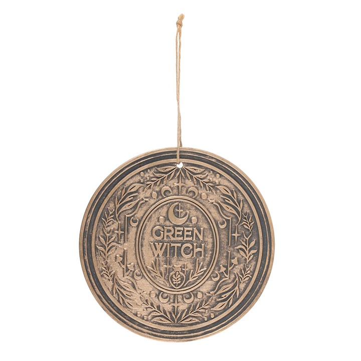 Green Witch Bronze Effect Terracotta Hanging Plaque - Image 2