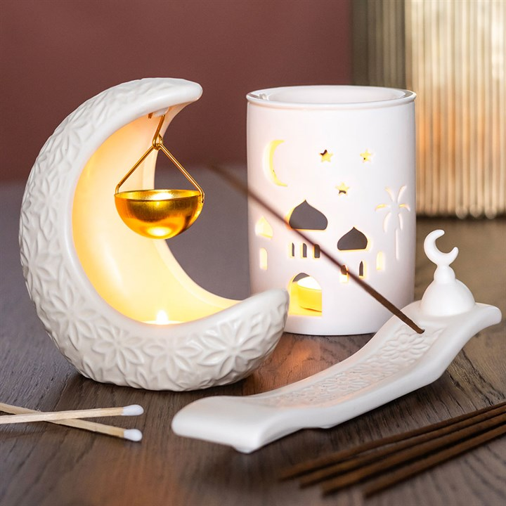 Geometric Crescent Moon Incense Ash Catcher - Image 5