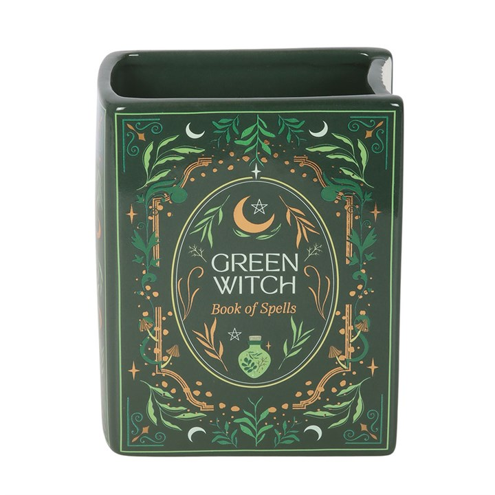 Green Witch Book Shaped Vase - Image 3