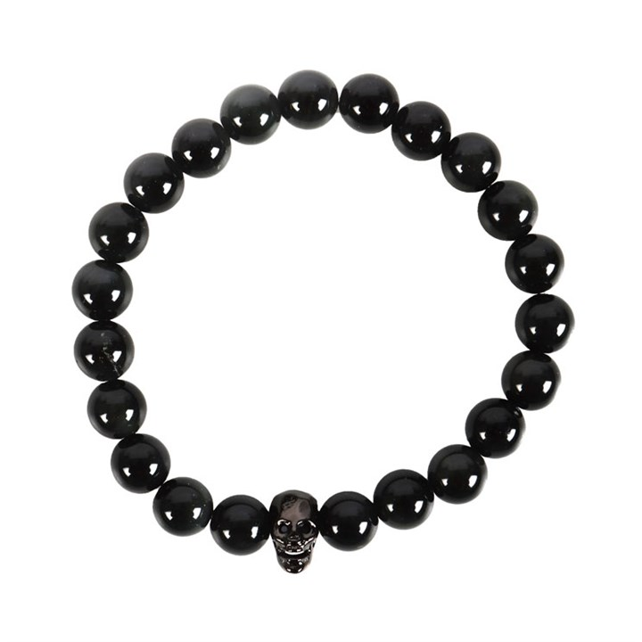 Black Obsidian Skull Bracelet - Image 2