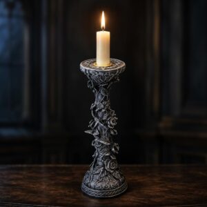 Midnight Rose Candlestick 20.4cm