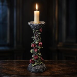 Scarlet Rose Candlestick 20.4cm
